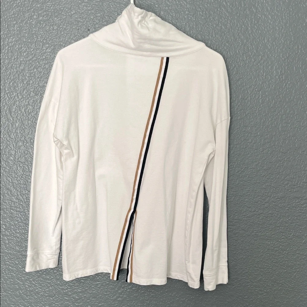Talbots Classic White Cowl Neck Sweatshirt with drawstring size small